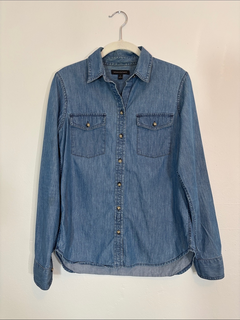 Banana Republic Blue Denim Button-Front Shirt